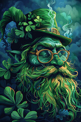 St.Patrick's Day. Bearded leprechaun