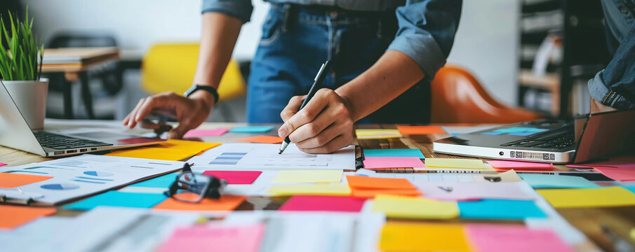 Marketing Professional Planning Strategy at Desk