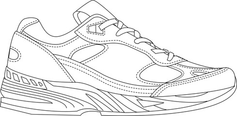 sneaker outline illustration vector