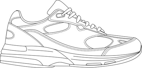 sneaker outline illustration vector