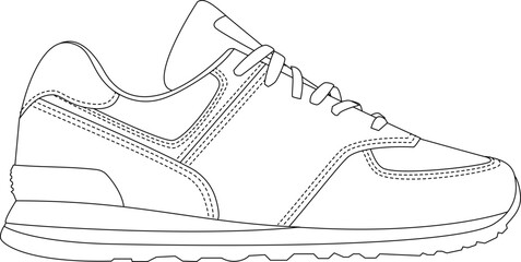 sneaker outline illustration vector
