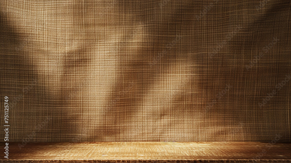 Poster empty curtains stage light on beige background for product display podium with generative ai.