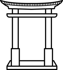 Torii Gate Outline Illustration