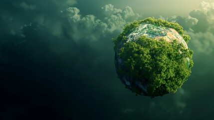 Fototapeta premium Verdant Earth. A Greenery-Adorned Planet. Generative AI.
