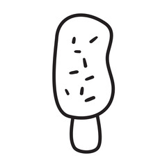 Ice cream. Black color. Vector outline simple icon. Illustration on white background.