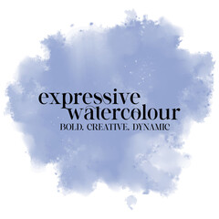 Chambray blue color splash on white background