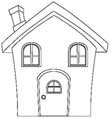 Fototapete Kinder Simple line drawing of a quaint house