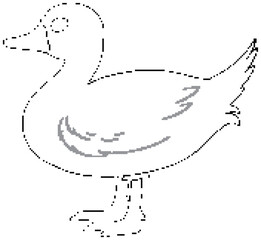 Simple line art of a single duck standing.