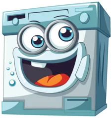 Fototapete Kinder Cheerful animated washing machine with big eyes