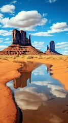 Monument valley under the blue sky