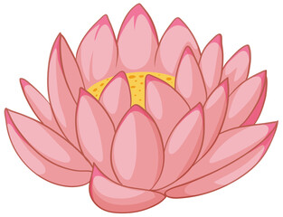 Vector graphic of a blooming pink lotus flower
