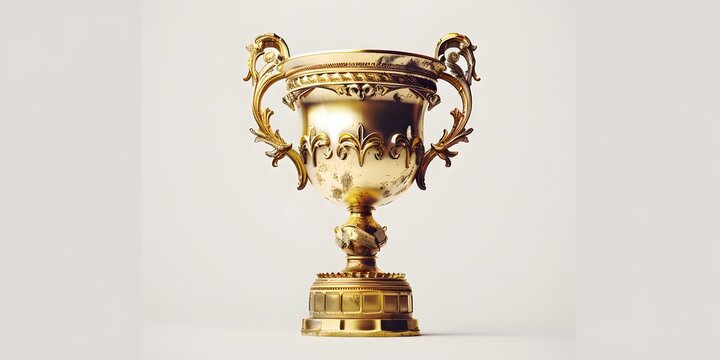 Trophy, winning trophy, championship trophy, white background image, ai image