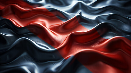 Satin texture of curved flag of Chile.  generative ai