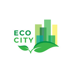 logo ecology environment eco friendly city vector icon symbol minimalist design