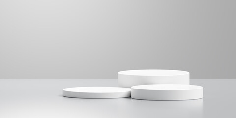 White round winner minimal podiums for placing products 3D background