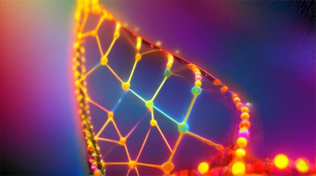 DNA Helix on Black Background with DNA Structure. 3D render of a molecule with rollercoaster tracks forming a helix structure
