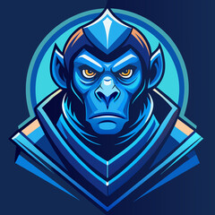 monkey warrior abstract logo