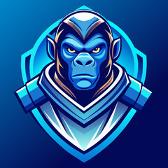monkey warrior abstract logo