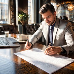 businessman contract