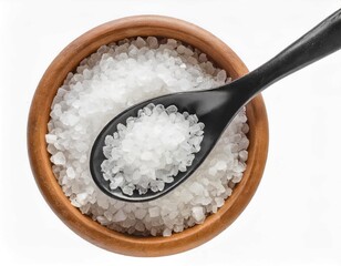 sea salt in bowl isolated on white background - 751136726