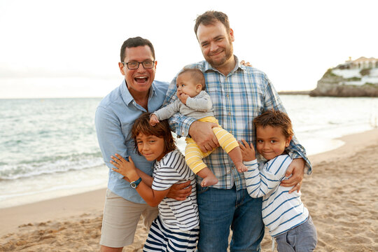 family portrait at the beach