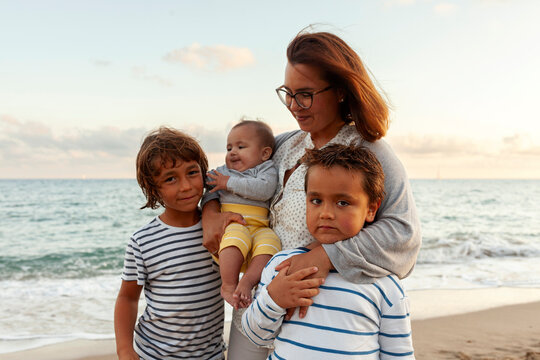 mom and three kids