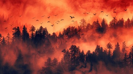 forest nature landscape beautiful stream river stones in mountain forest