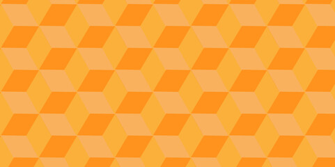 Abstract geometric cube pattern background. vector diamond creative dynamic concept design. orange block element hexagon type structure tile.