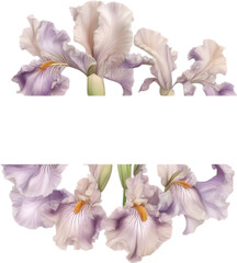 Colorful painting of Iris floral frame.