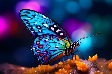 Colorful Butterfly Close-Up: A stunning macro shot of a vibrant butterfly showcasing intricate details and natural beauty.

