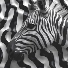 Keuken spatwand met foto zebra skin background      ,Ai generative   © Sherain