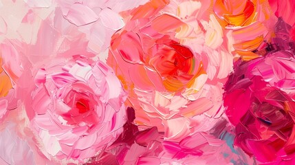 Abstract colorful background, Drawn pink color roses