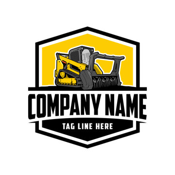 mulching machine illustration, Land Clearing Mulcher vector art