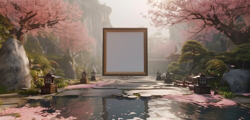 empty floating frame in the jungle