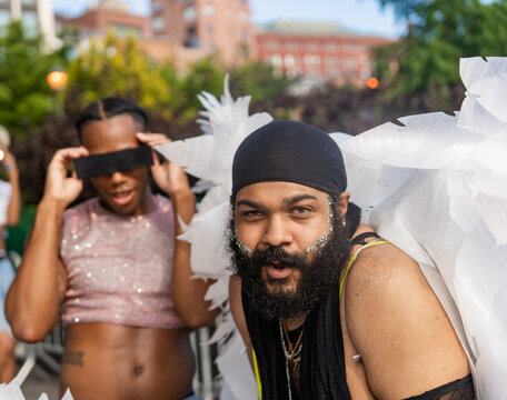 Portrait Of Gay Community During New York Pride March.