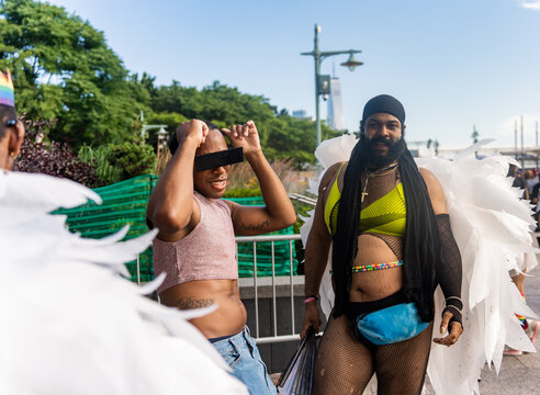 Portrait Of Gay Community During New York Pride March.