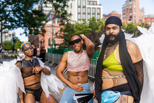 Portrait Of Gay Community During New York Pride March.