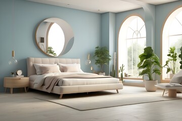 Bedroom environment with soothing colors and minimal distractions Generative AI - obrazy, fototapety, plakaty