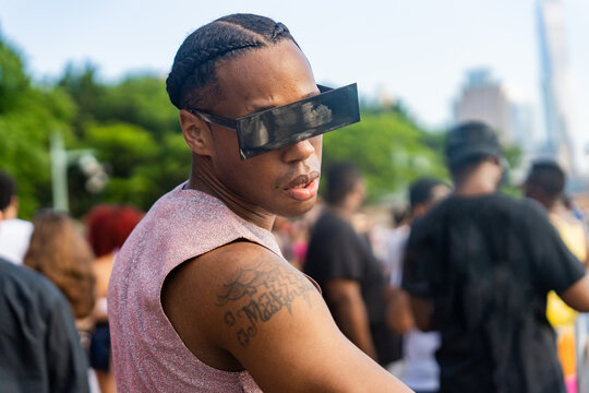 Portrait Of A Gay Man During New York Pride March.