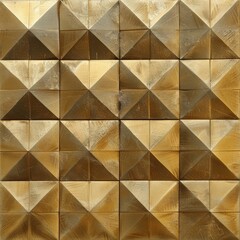 Fototapeta premium Elegant 3D geometric wall panel with a luxurious golden finish,