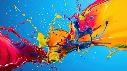 colorful mixed paint splash background, decoration concept