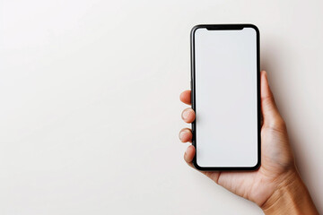 Smartphone Mockup on Hand created with Generative AI