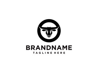 bull logo vector. bull head logo design. bull head mascot logo. horn bull vector