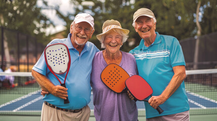 Friendship from the senior citizen's Pickleball activity. - Powered by Adobe