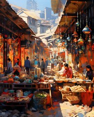 Famous souvenir market in Hoi An, Vietnam, Asia