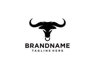 bull logo vector. bull head logo design. bull head mascot logo. horn bull vector