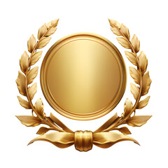 gold circles medal award with ribbon banner