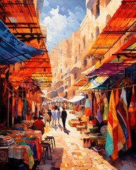 Street market in Venice, Italy. Can be canvas or paper printed.
