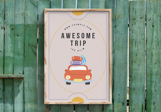 Yellow And Tan Retro Travel Promotion Poster