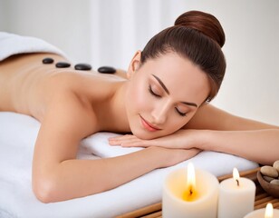 woman relaxing in spa salon